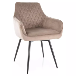 Chaise pivotante beige velours retour automatique et confort ressorts intégrés SALISZ