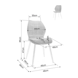 Chaise en velours noir mat, assise confortable et piètement métal noir MONARK