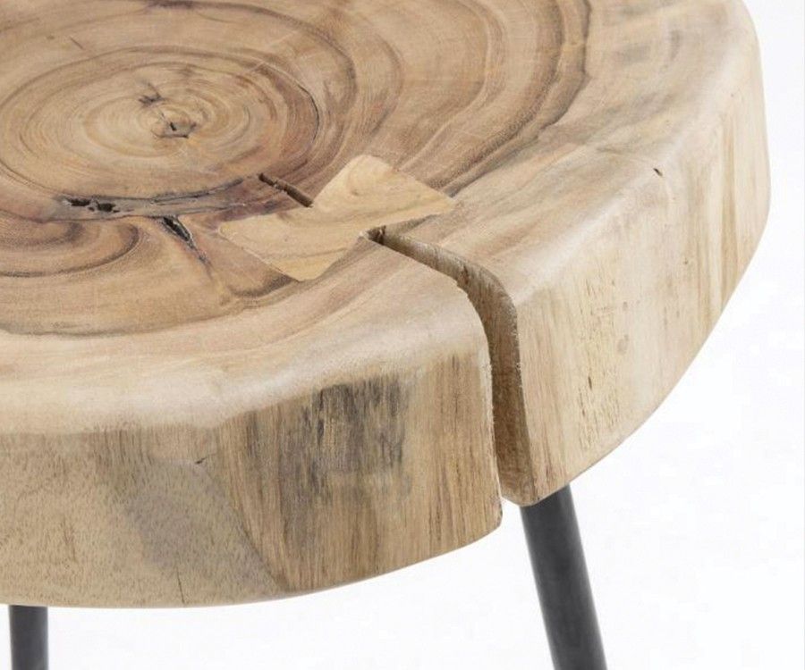 Table d'appoint style ethnique bois acacia BEBERE