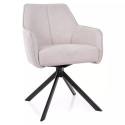 Chaise beige pivotante tissu avec assise à ressorts ensachés NANO