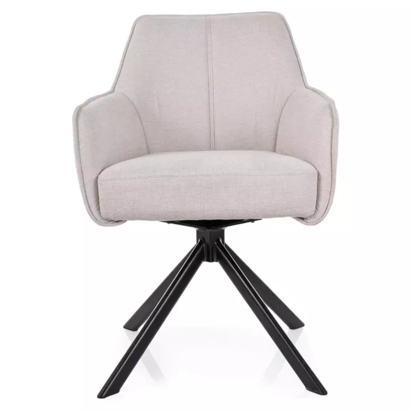 Chaise beige pivotante tissu avec assise à ressorts ensachés NANO