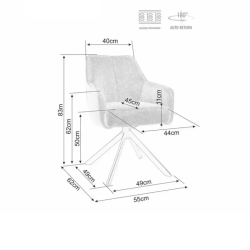 Chaise beige pivotante tissu avec assise à ressorts ensachés NANO