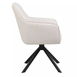Chaise beige pivotante tissu avec assise à ressorts ensachés NANO