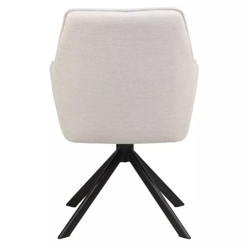 Chaise beige pivotante tissu avec assise à ressorts ensachés NANO