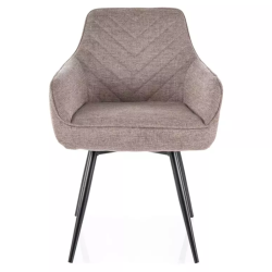 Chaise beige pivotante avec retour automatique et tissu FILIPE, pieds noir
