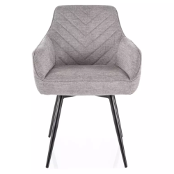 Chaise grise en tissu avec pieds noir et retour auto FILIPE moderne