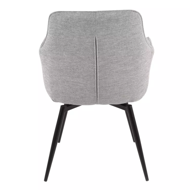 Chaise grise en tissu avec pieds noir et retour auto FILIPE moderne