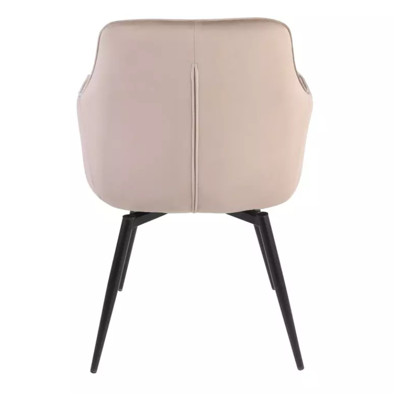 Chaise velours beige avec assise pivotante automatique FLOUTE