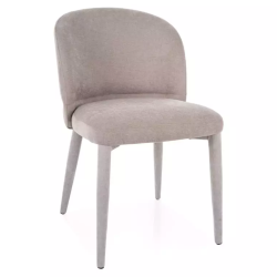 Chaise beige LYRO en tissu avec pieds gainé assorti et assise confortable