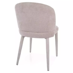 Chaise beige LYRO en tissu avec pieds gainé assorti et assise confortable