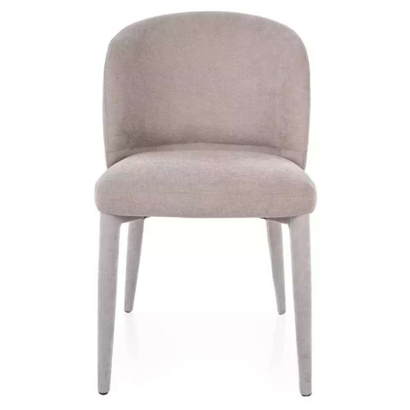 Chaise beige LYRO en tissu avec pieds gainé assorti et assise confortable