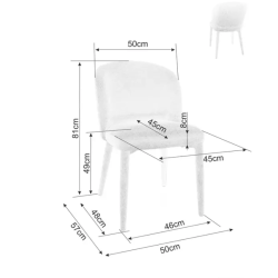 Chaise beige LYRO en tissu avec pieds gainé assorti et assise confortable