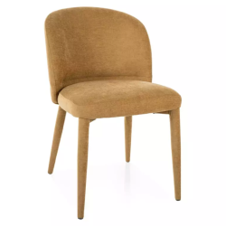 Chaise olive LYRO revêtement total et dossier arrondi avec pieds gainés assortis