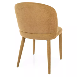 Chaise olive LYRO revêtement total et dossier arrondi avec pieds gainés assortis