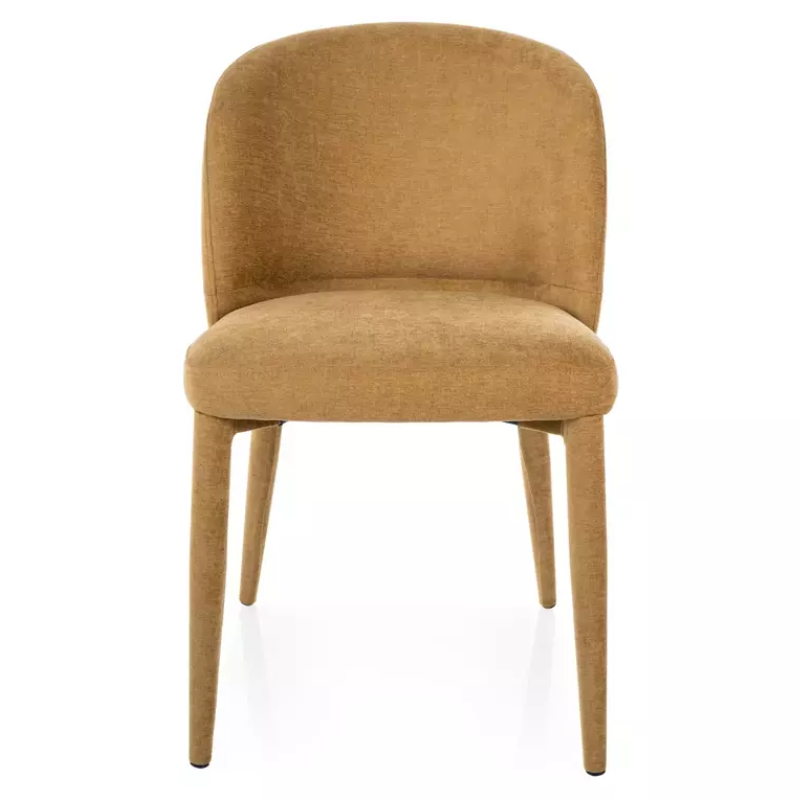 Chaise olive LYRO revêtement total et dossier arrondi avec pieds gainés assortis