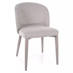 Chaise grise claire LYRO en tissu avec assise confortable et pieds textile