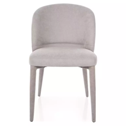 Chaise grise claire LYRO en tissu avec assise confortable et pieds textile