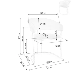 Chaise en velours beige avec structure dorée élégante en inox brillant TANGY