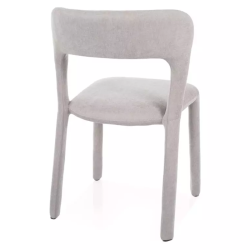 Chaise en tissu gris design arrondi doux et compact pour tous les espaces VASIA