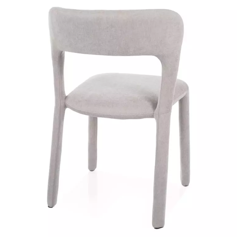Chaise en tissu gris design arrondi doux et compact pour tous les espaces VASIA
