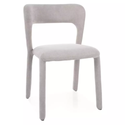 Chaise en tissu gris design arrondi doux et compact pour tous les espaces VASIA