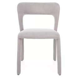 Chaise en tissu gris design arrondi doux et compact pour tous les espaces VASIA