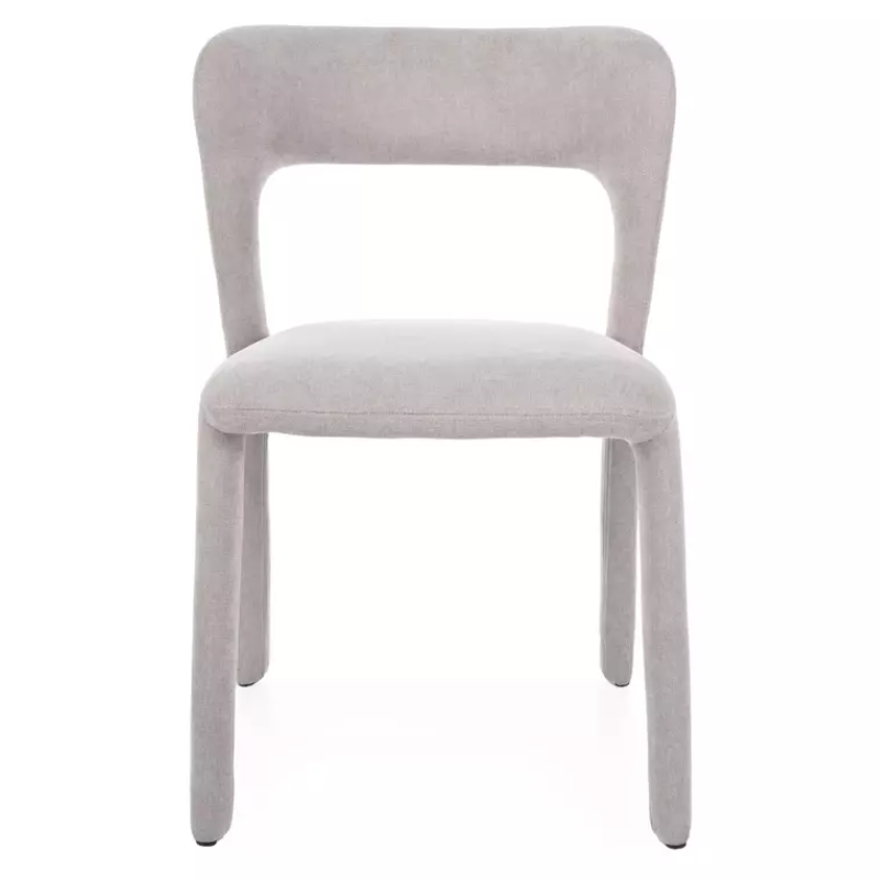 Chaise en tissu gris design arrondi doux et compact pour tous les espaces VASIA
