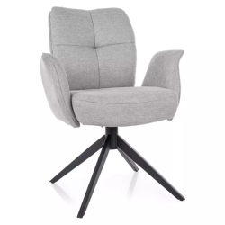 Chaise tissu gris pivotante avec retour automatique et ressorts POLYCA