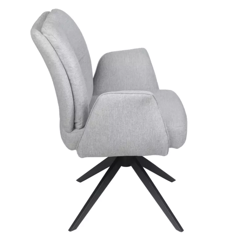 Chaise tissu gris pivotante avec retour automatique et ressorts POLYCA