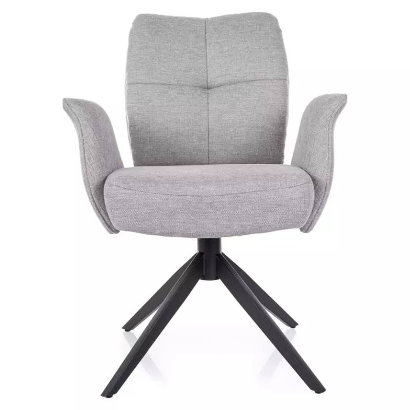 Chaise tissu gris pivotante avec retour automatique et ressorts POLYCA