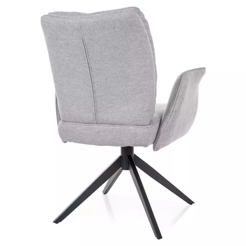 Chaise tissu gris pivotante avec retour automatique et ressorts POLYCA