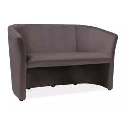 Canapé cabriolet SITTON 2 places velours gris tendance