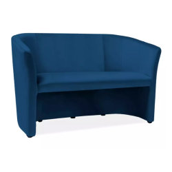 Canapé cabriolet SITTON velours bleu 2 places confort
