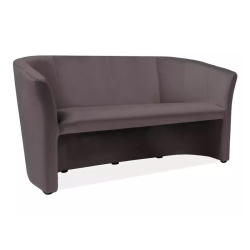 Canapé cabriolet SITTON 3 places velours gris moderne