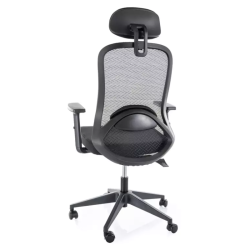 Chaise pivotante ergonomique maille avec soutien lombaire noir MOMY