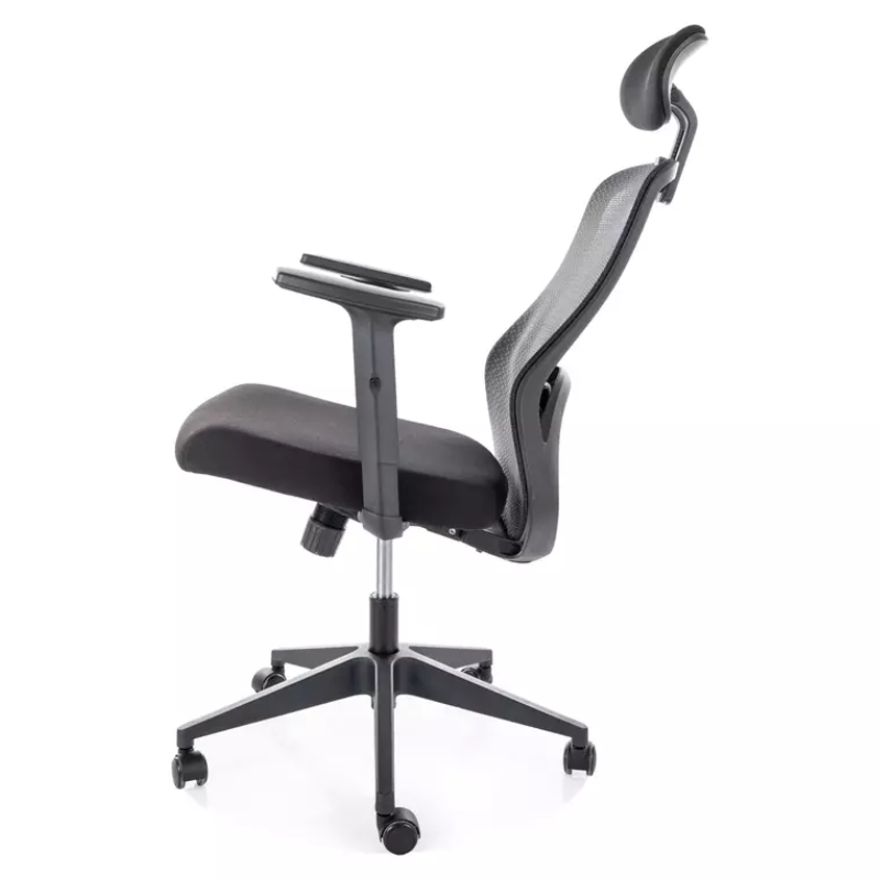 Chaise pivotante ergonomique maille avec soutien lombaire noir MOMY