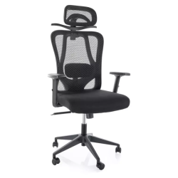 Chaise pivotante ergonomique mesh noire TILT avec cintre intégré LOONI