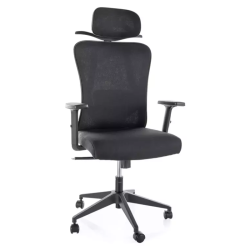 Chaise de bureau pivotante ergonomique noire tissu TILT multibloc cintre veston LOONI