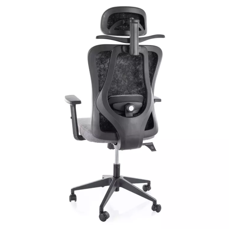 Chaise ergonomique tissu noir TILT multibloc, cintre intégré LOONI