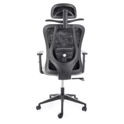 Chaise ergonomique tissu noir TILT multibloc, cintre intégré LOONI