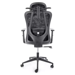 Chaise ergonomique tissu noir TILT multibloc, cintre intégré LOONI
