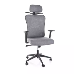 Chaise de bureau pivotante ergonomique grise tissu TILT multibloc cintre veston LOONI