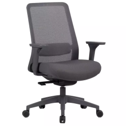 Chaise de bureau pivotante ergonomique grise mesh TILT multibloc MARIZ