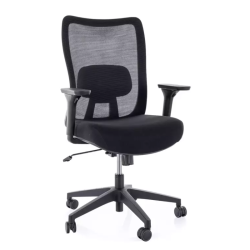Fauteuil de bureau pivotant ergonomique noir en mesh avec TILT multibloc, soutien lombaire MAIA