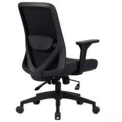 Chaise bureau tissu noire pivotante ergonomique TILT multibloc NANOS