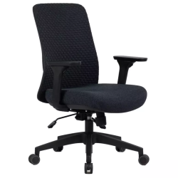 Chaise bureau tissu noire pivotante ergonomique TILT multibloc NANOS