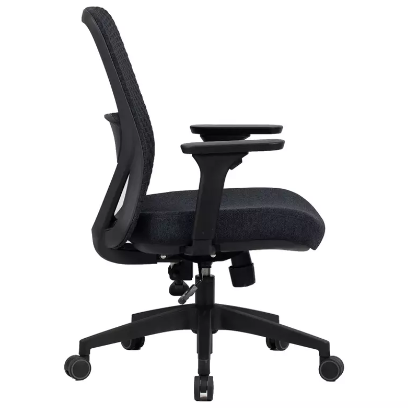 Chaise bureau tissu noire pivotante ergonomique TILT multibloc NANOS