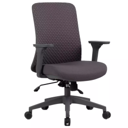 Chaise de bureau ergonomique pivotante grise tissu 3D TILT multibloc soutien lombaire réglable – NANOS