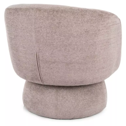 Fauteuil LONE pivotant à 360° en tissu beige foncé style cocooning