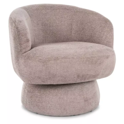 Fauteuil LONE tissu beige pivotant confortable avec silhouette arrondie